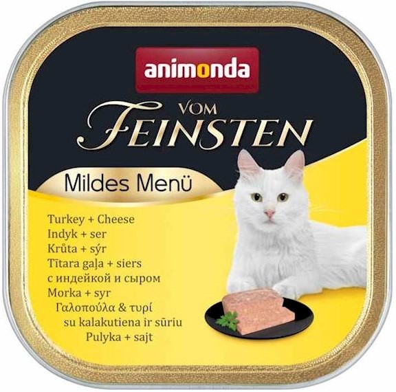 ANIMONDA Vom Feinsten Menue Mokry pokarm dla dorosłych kotów z indykiem i serem