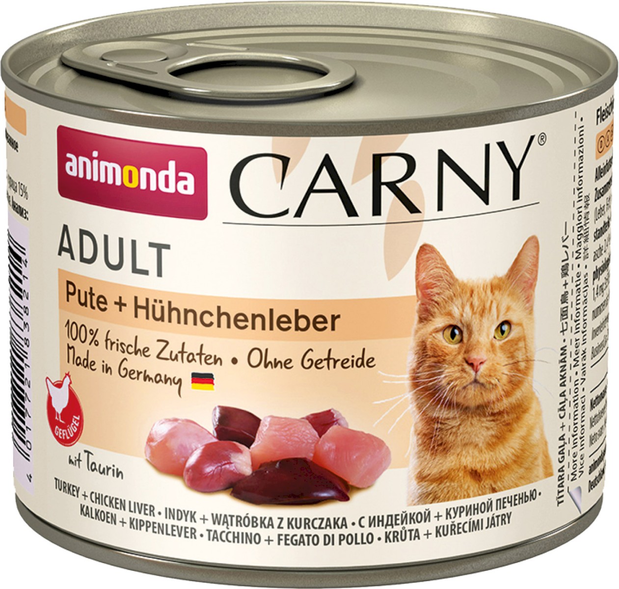 ANIMONDA Carny Adult Mokry pokarm dla dorosłych kotów z indykiem i wątróbką kurczaka puszka