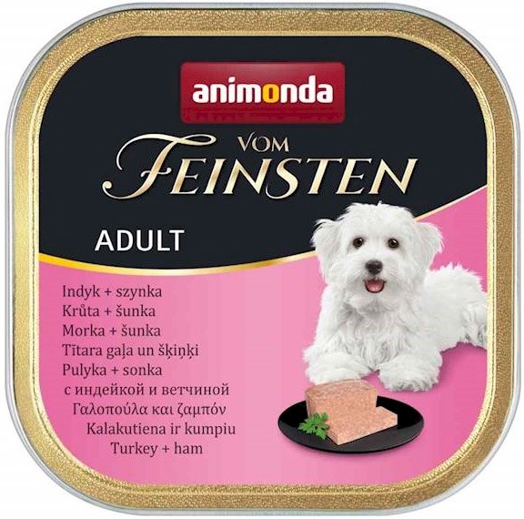 ANIMONDA Vom Feinsten Adult Mokry pokarm dla dorosłych psów małych ras z indykiem i szynką
