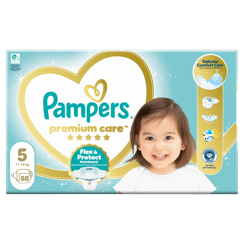PAMPERS Premium Care Pieluchy Rozmiar 5 Junior (11-18kg) 88szt frisco.pl
