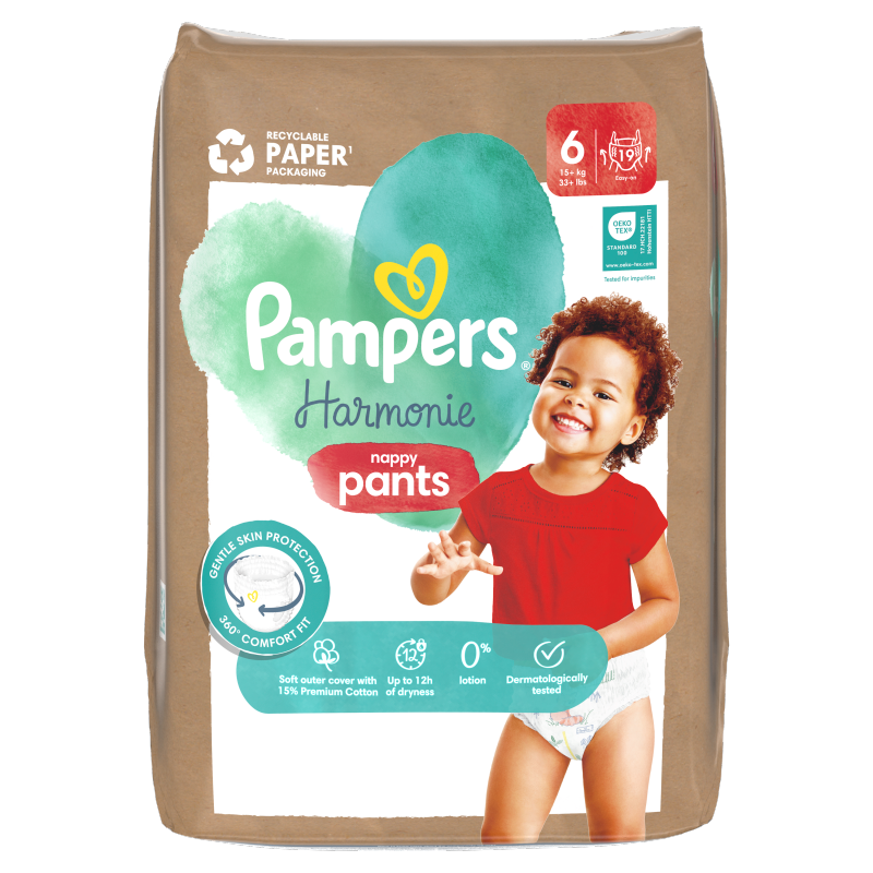 PAMPERS Harmonie Pieluchomajtki Rozmiar 6 (+15kg)