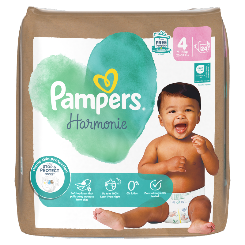 PAMPERS Harmonie Pieluchy Rozmiar 4 (9-14kg)