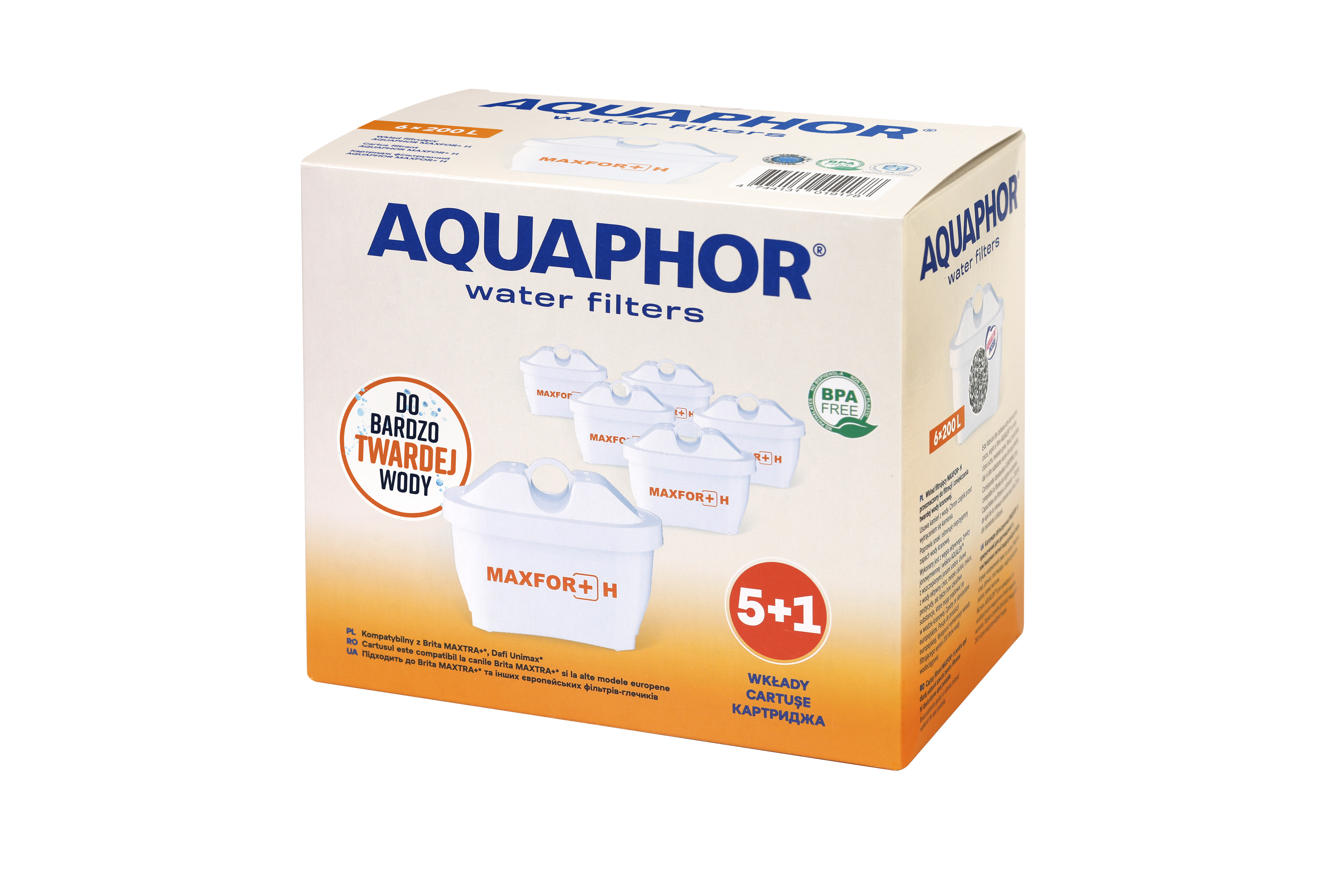 AQUAPHOR Zestaw MAXFOR+H (5+1) do wody twardej.