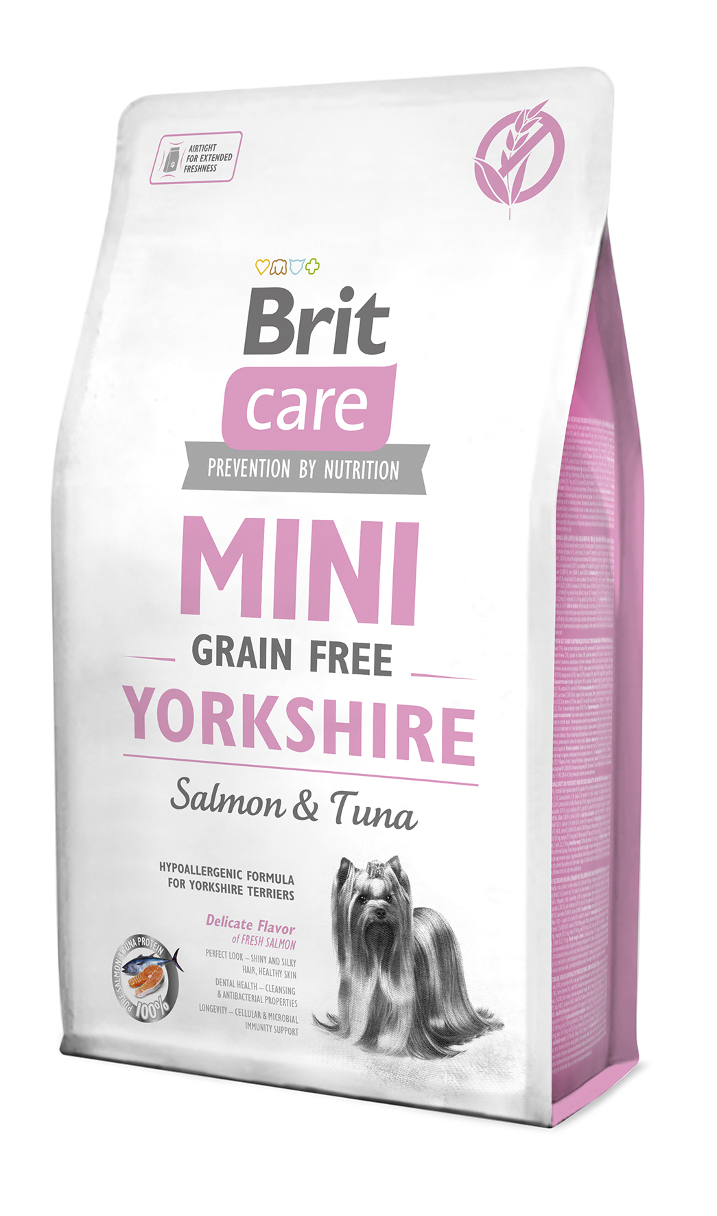 BRIT Care Suchy pokarm dla psów miniaturowych rasy Yorkshire Terrier hipoalergiczny bezzbożowy z łososiem i tuńczykiem