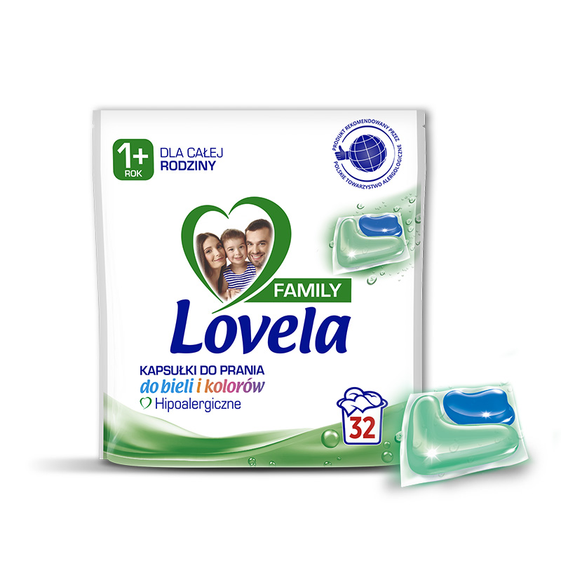 LOVELA Family Kapsułki do prania białych i kolorowych tkanin