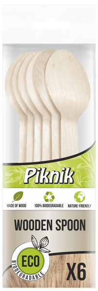 PIKNIK Łyżki drewniane 6 szt.