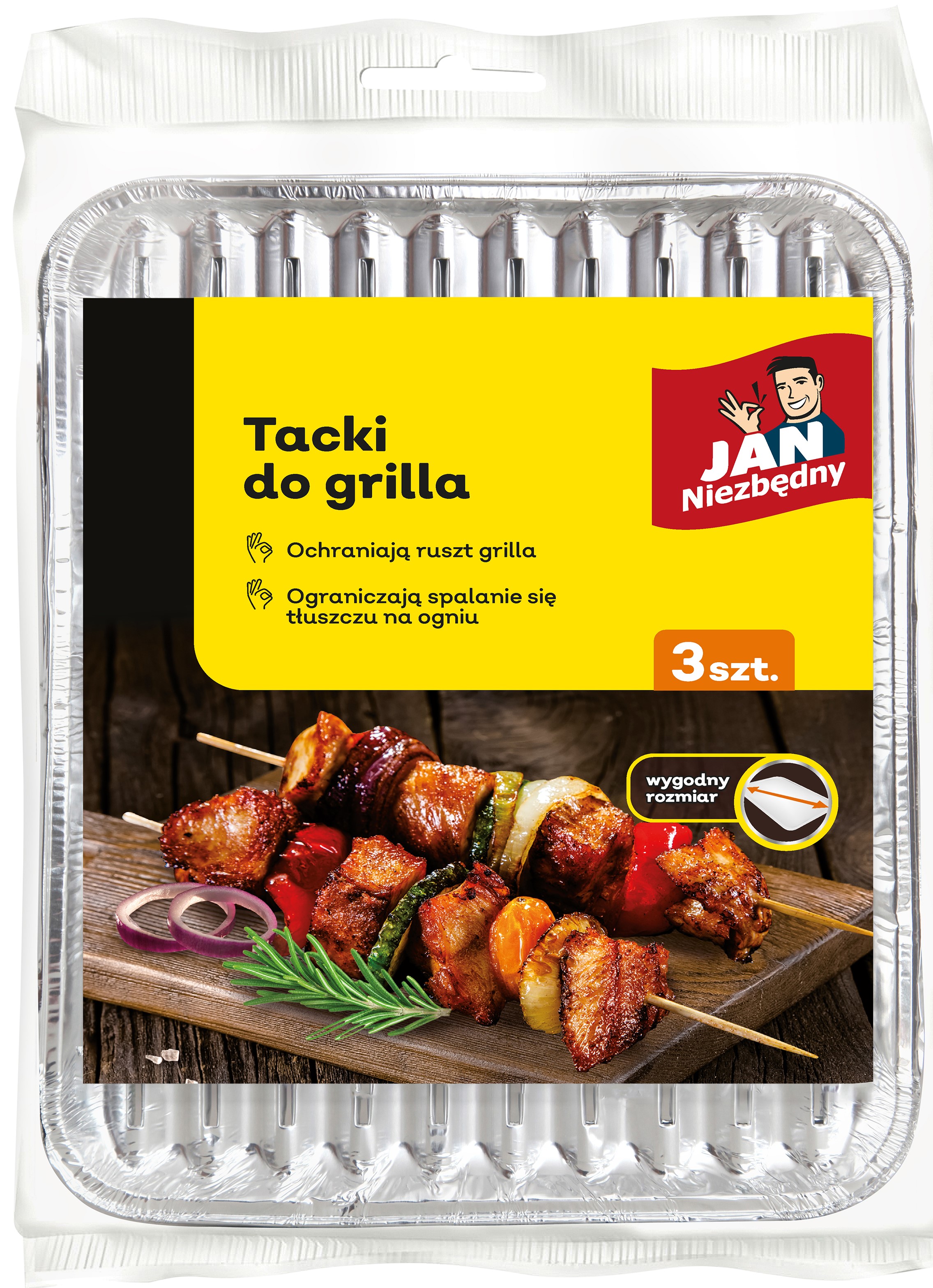 JAN NIEZBĘDNY Tacki do grilla (małe) 3 szt.