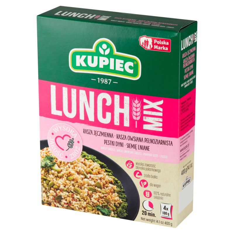 KUPIEC Lunch Mix Mieszanka kasz z pestkami dyni i siemieniem lnianym (4x100g)