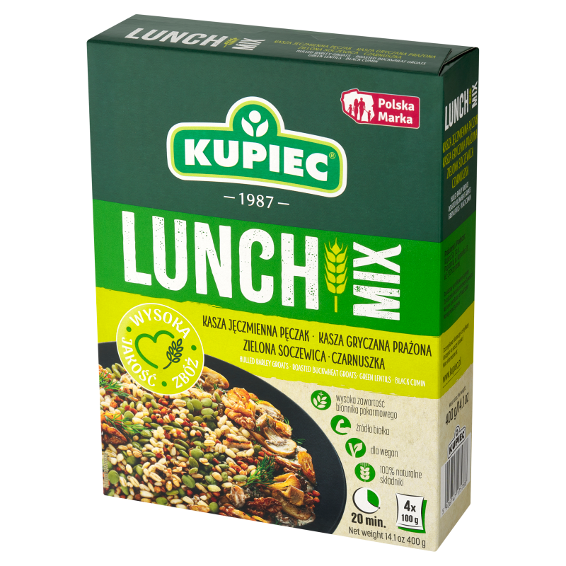 KUPIEC Lunch Mix Mieszanka kasz i soczewicy z czarnuszką (4x100g)