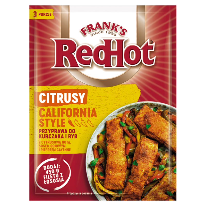 FRANK'S Red Hot Przyprawa do kurczaka i ryb CITRUSY z cytrusową nutą sosem sojowym i pieprzem cayenne (California Style) frisco.pl
