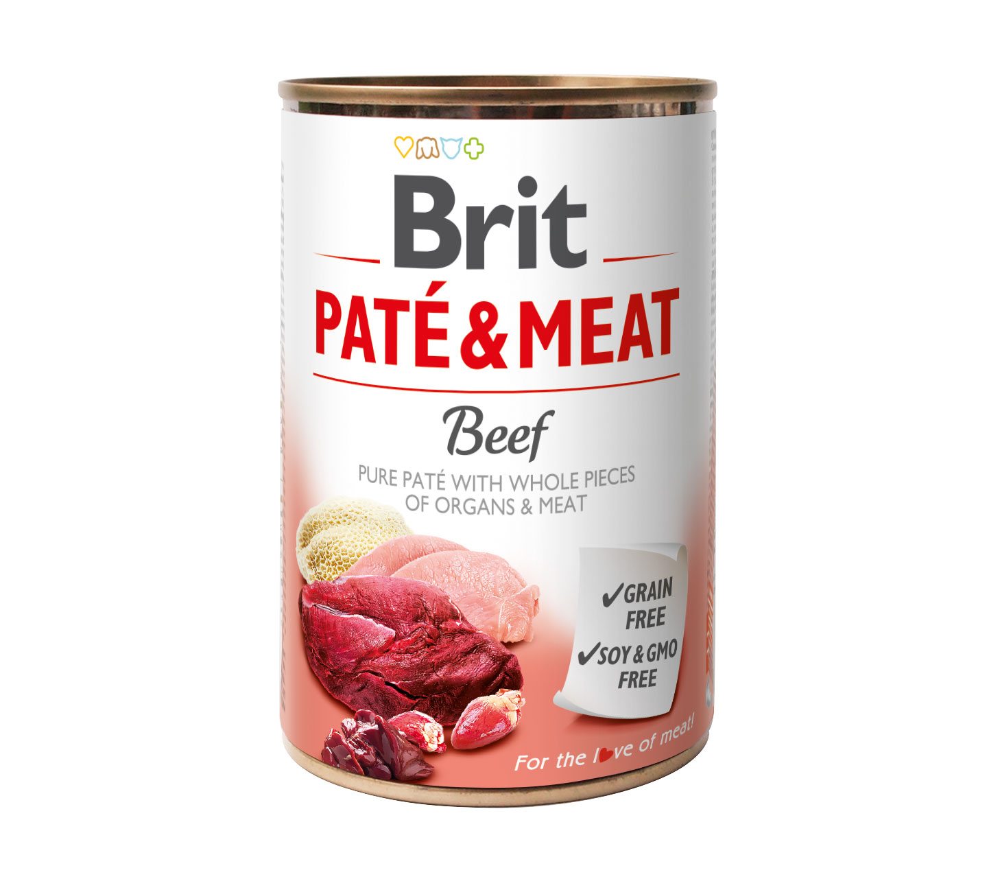 BRIT Pate & Meat Mokry pokarm dla dorosłych psów wszystkich ras bezzbożowy z wołowiną, puszka