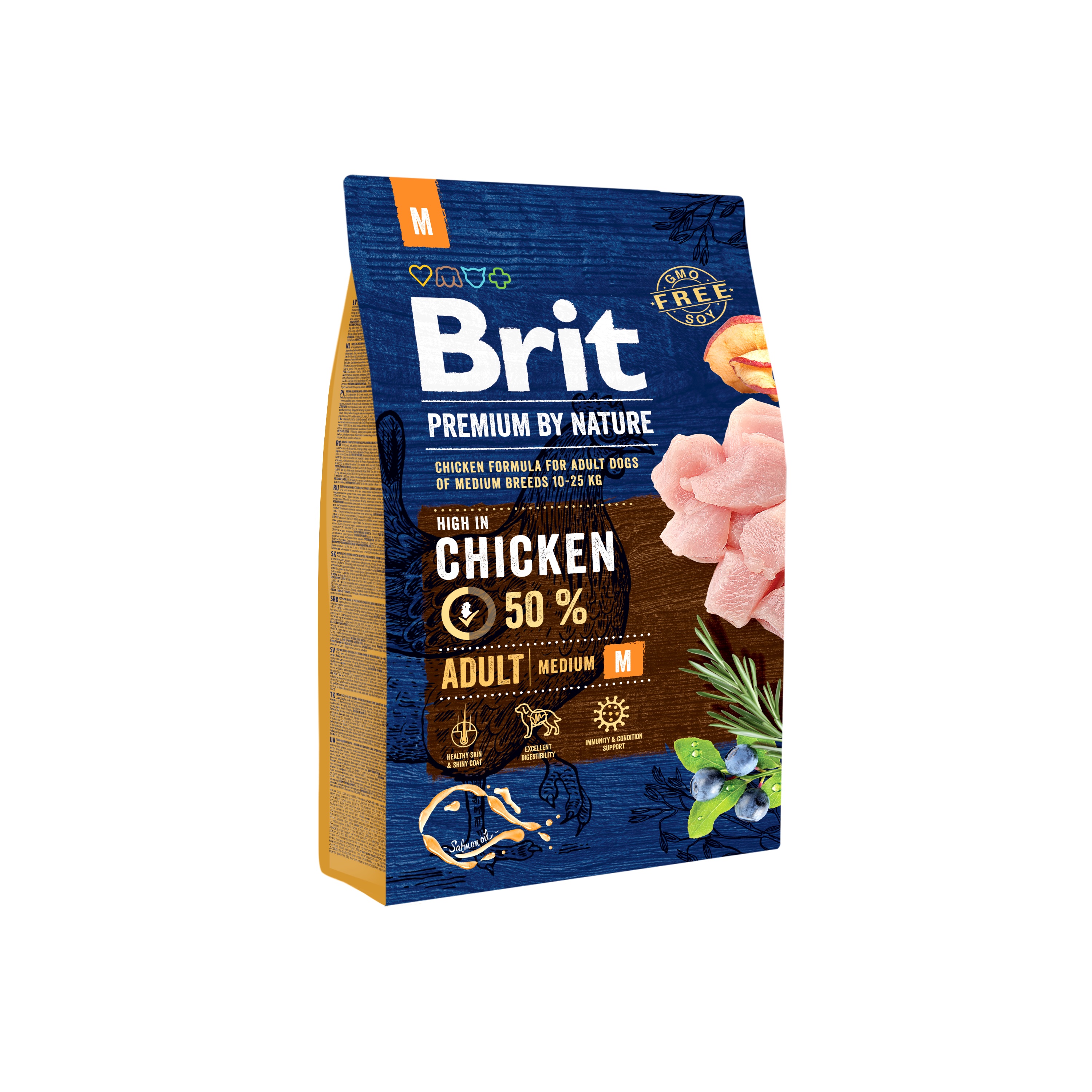 BRIT Premium By Nature Suchy pokarm dla dorosłych psów średnich ras z kurczakiem