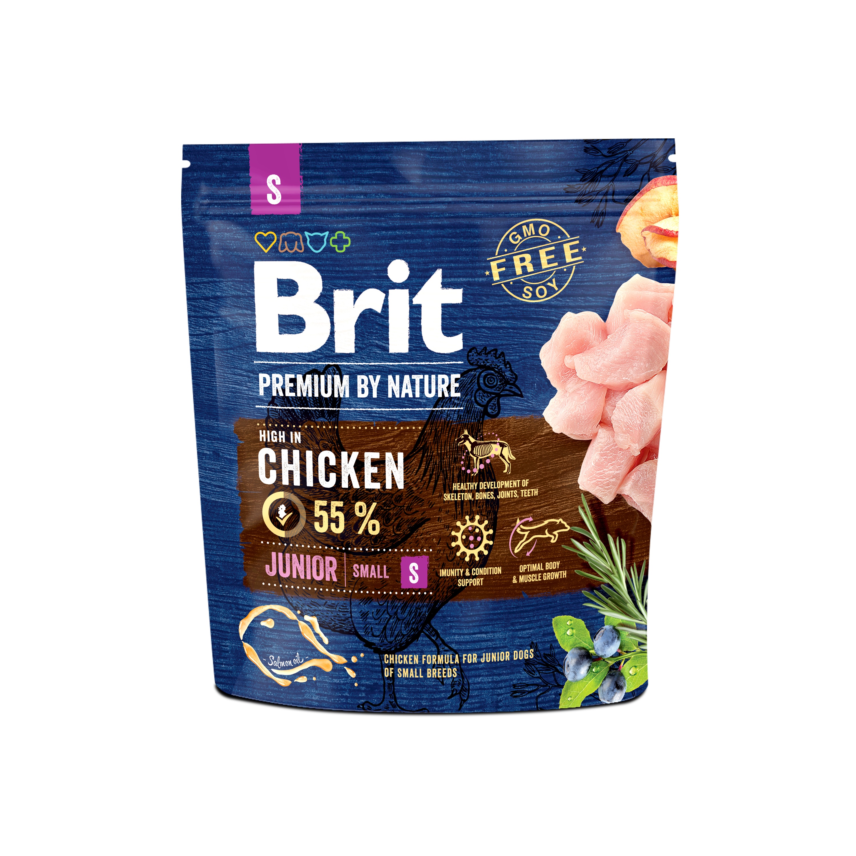 BRIT Premium By Nature Suchy pokarm dla szczeniąt psów małych ras z kurczakiem
