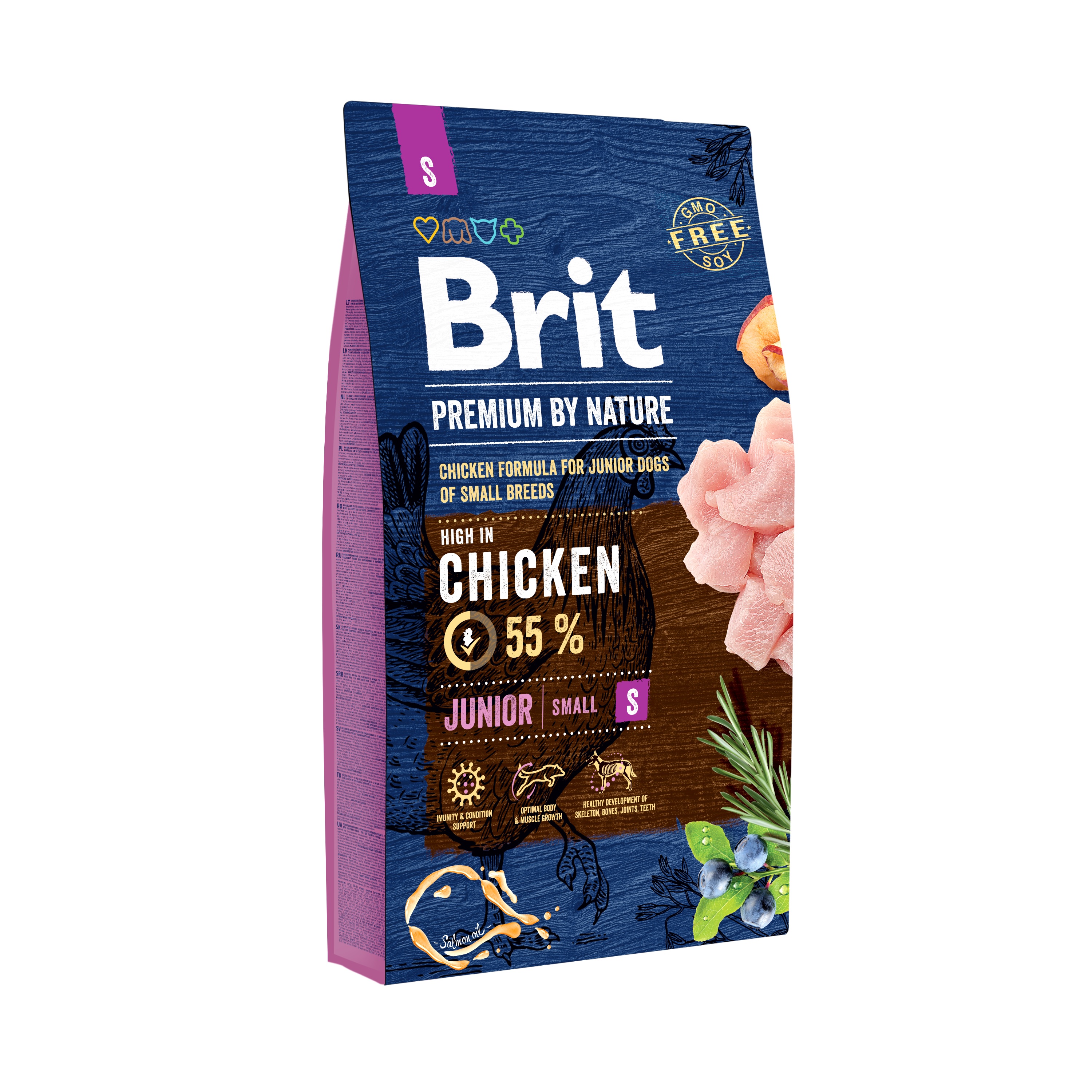 BRIT Premium By Nature Suchy pokarm dla szczeniąt psów małych ras z kurczakiem