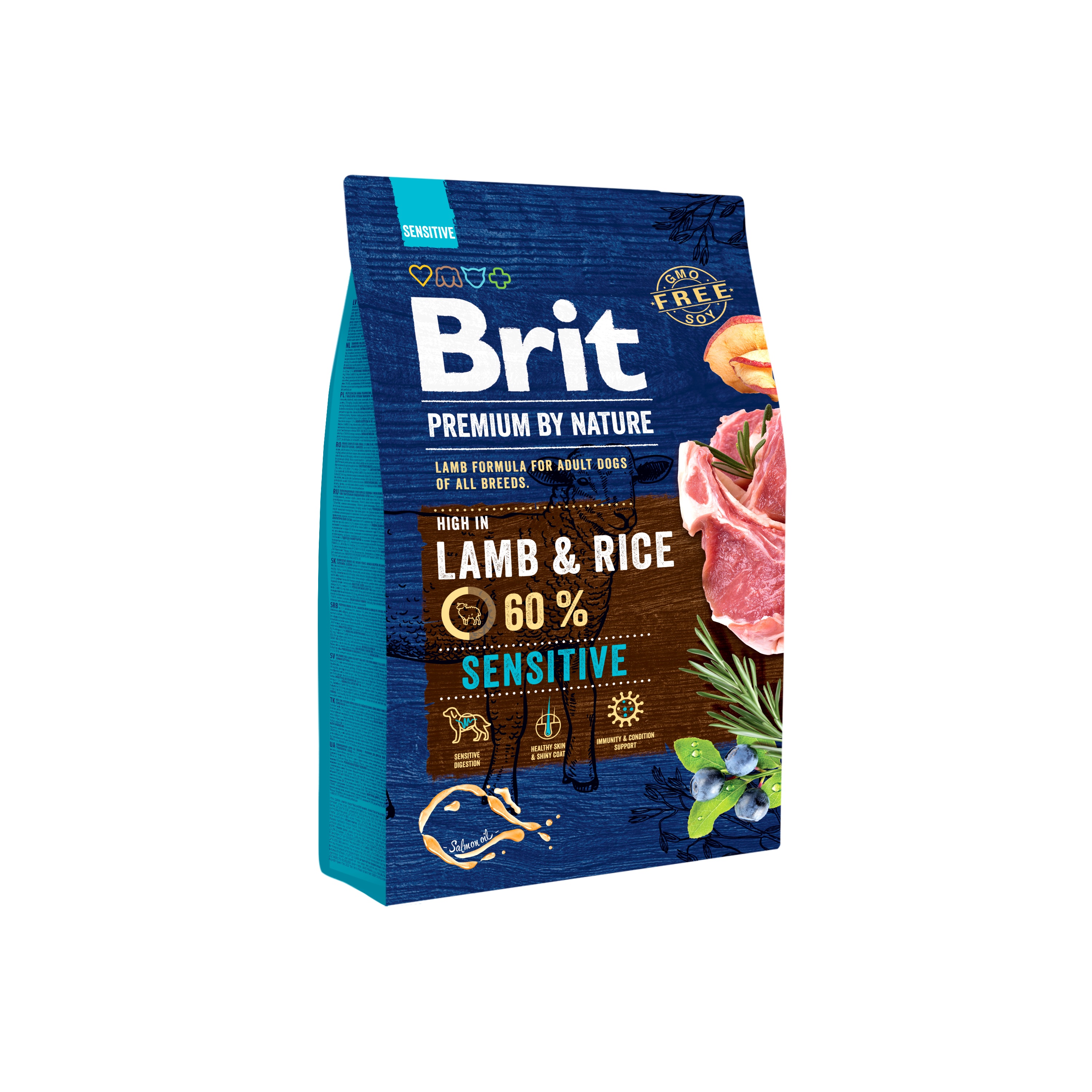 BRIT Premium By Nature Suchy pokarm dla psów wszystkich ras z wrażliwym układem pokarmowym z jagnięciną i ryżem