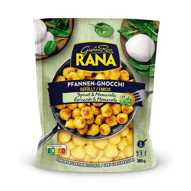 RANA Gnocchi ziemniaczane (świeże) ze szpinakiem i mozarellą - na patelnię