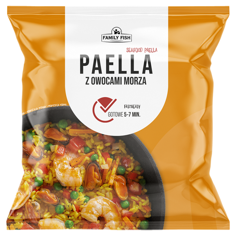 FAMILY FISH Paella z owocami morza z krewetkami i małżami