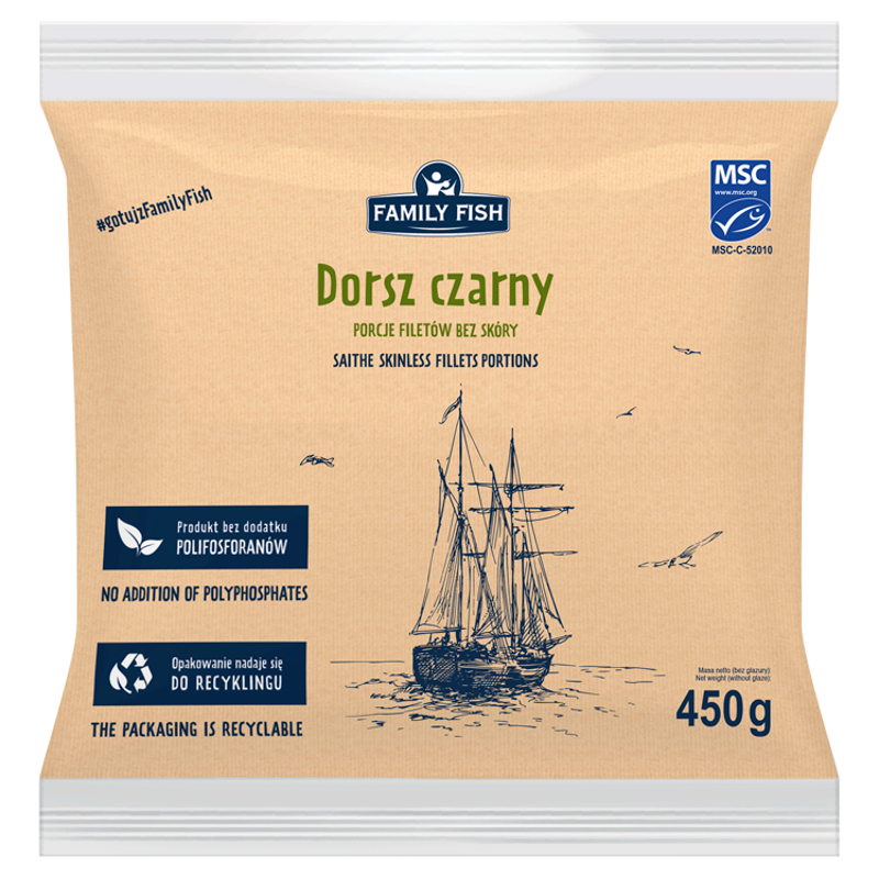 FAMILY FISH Dorsz czarny porcje filetów b/sk MSC