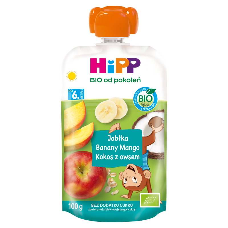 HIPP BIO od pokoleń Mus jabłka-banany-mango-kokos po 6 miesiącu frisco.pl