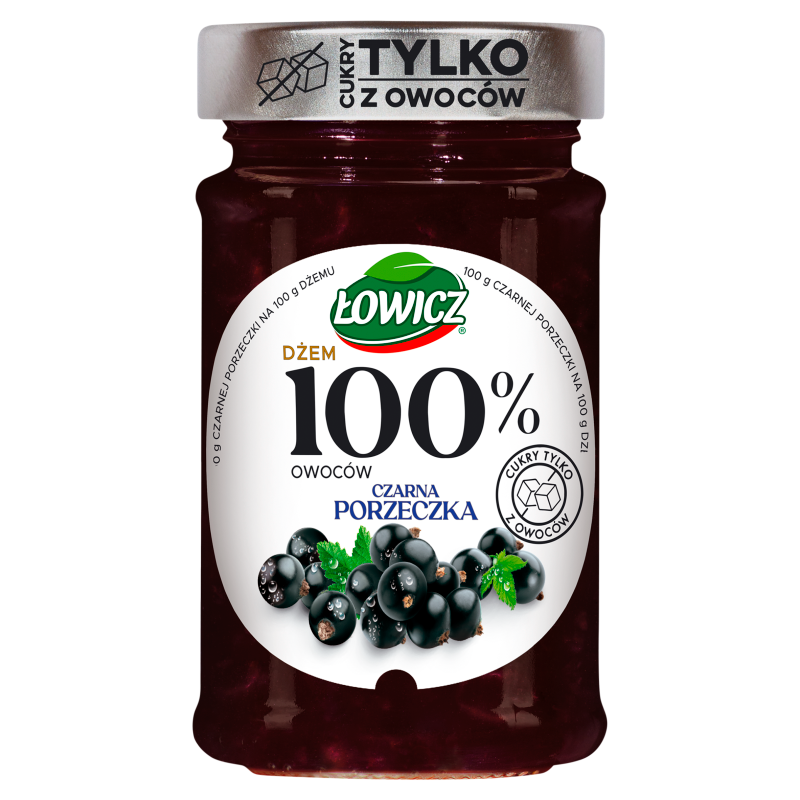 ŁOWICZ 100% z owoców Dżem z czarnej porzeczki