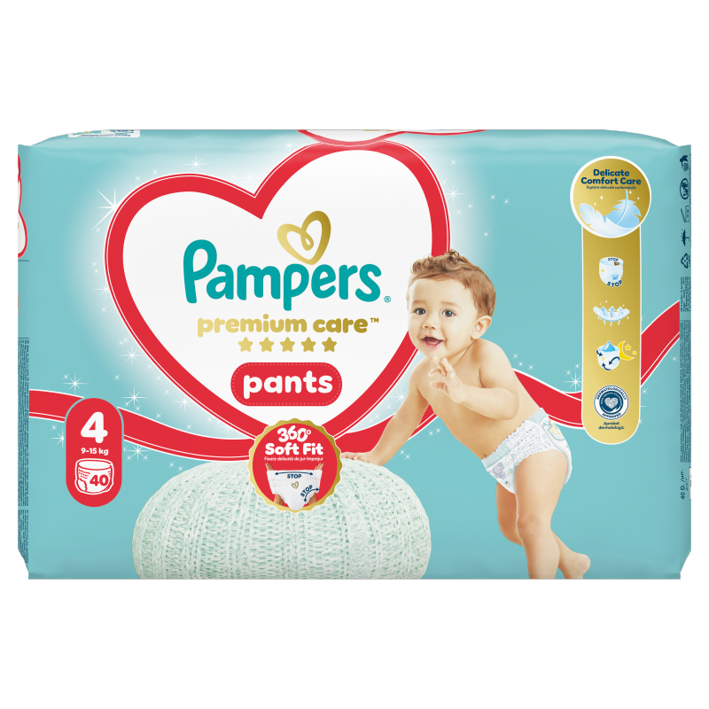 PAMPERS Premium Care Pants Pieluchomajtki Rozmiar 4 (9-15kg) 38 szt. frisco.pl