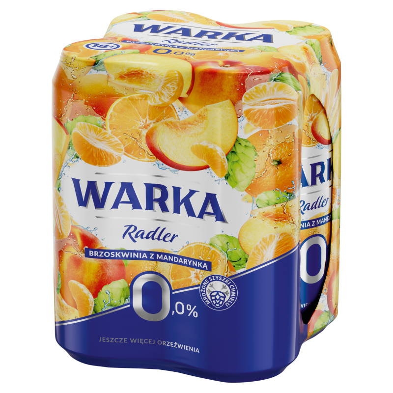 WARKA Radler Brzoskwinia z mandarynka piwo bezalkoholwe 4x 500 ml (puszka)