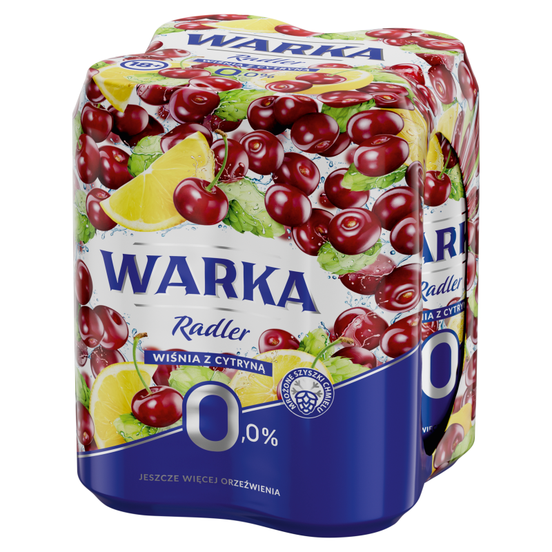 WARKA Radler Wiśnia z cytryną piwo bezalkoholowe 4 x 500 ml (puszka) frisco.pl