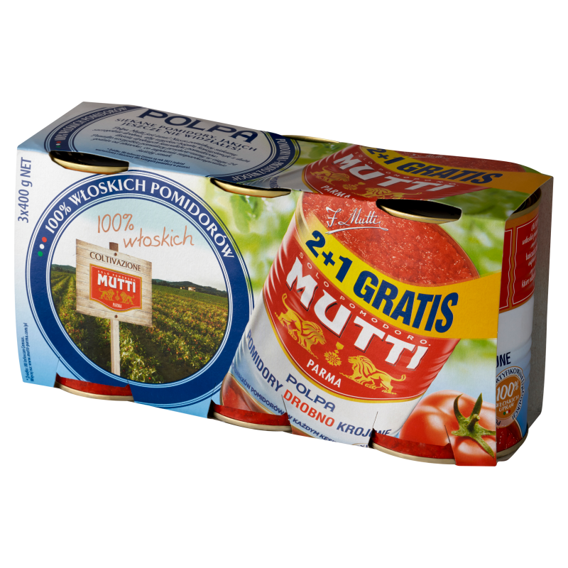MUTTI Pomidory krojone (bez skórki) 3-pack - 2+1 GRATIS frisco.pl