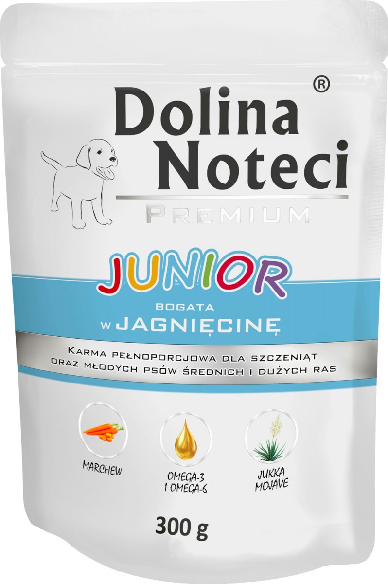 DOLINA NOTECI Premium Mokry pokarm dla szczeniąt wszystkich ras z jagnięciną saszetka