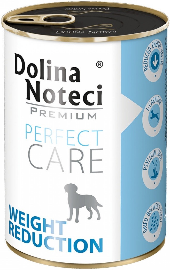 DOLINA NOTECI Premium Perfect Care Mokry pokarm dla dorosłych psów wszystkich z tendencją do tycia lub mało aktywnych - Weight Reduction puszka