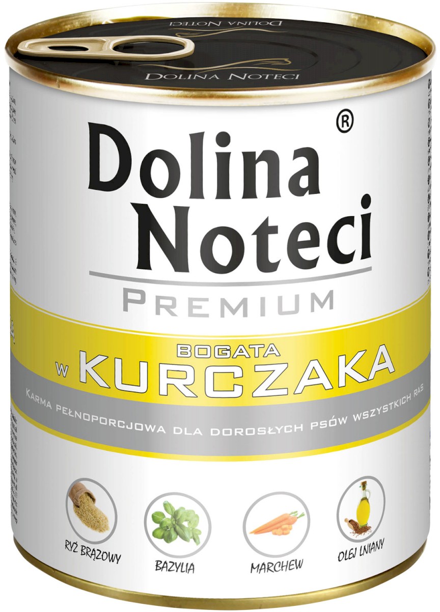 DOLINA NOTECI Premium Mokry pokarm dla dorosłych psów wszystkich ras z kurczakiem puszka