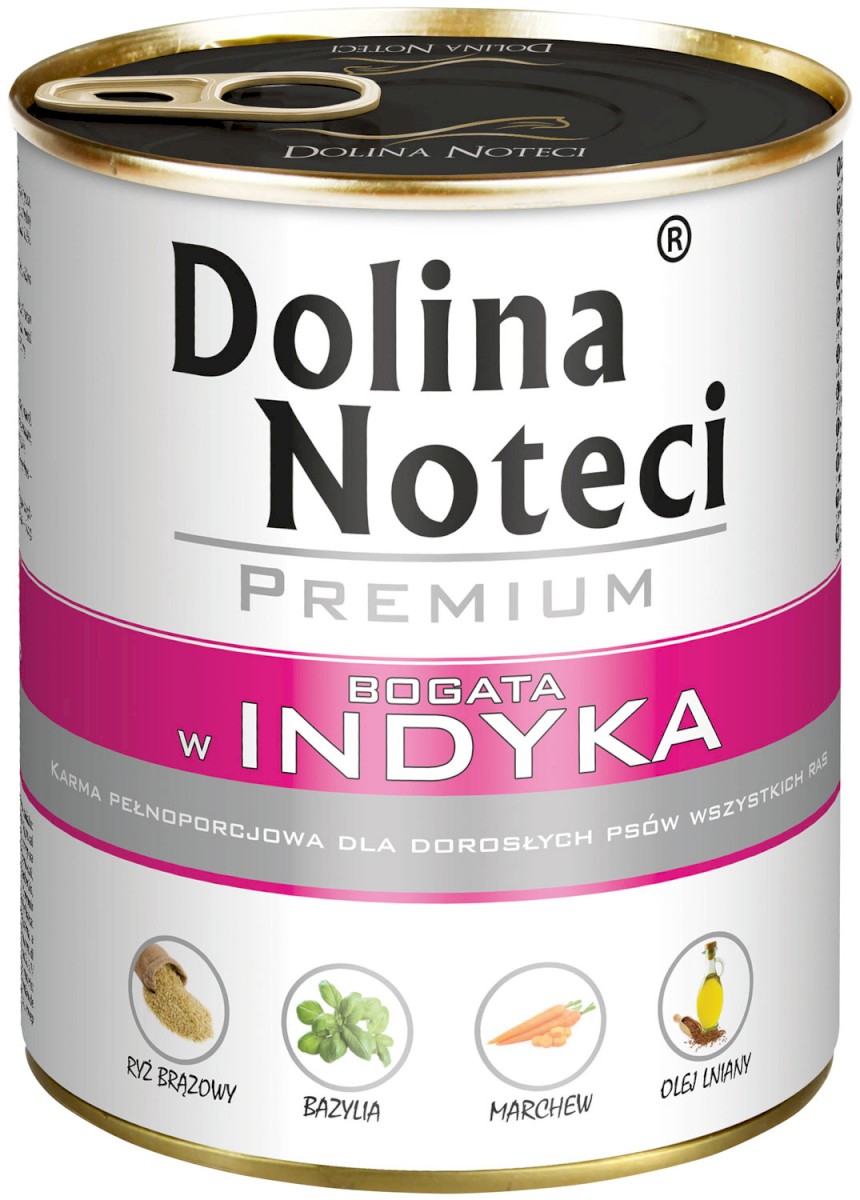 DOLINA NOTECI Premium Mokry pokarm dla dorosłych psów wszystkich ras z indykiem puszka