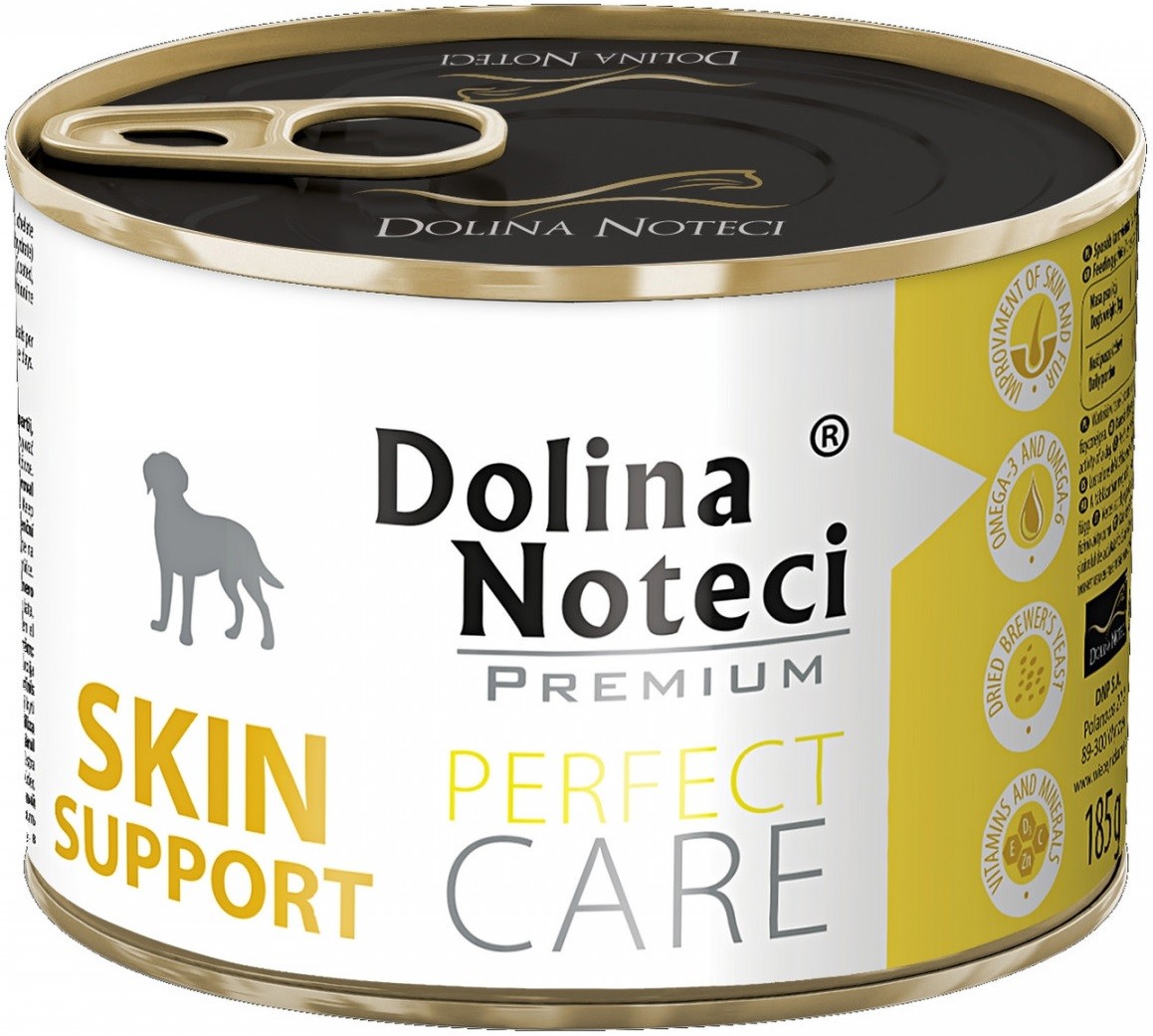 DOLINA NOTECI Premium Perfect Care Mokry pokarm dla dorosłych psów wszystkich z wrażliwą skórą i z problemami z sierści - Skin Support puszka