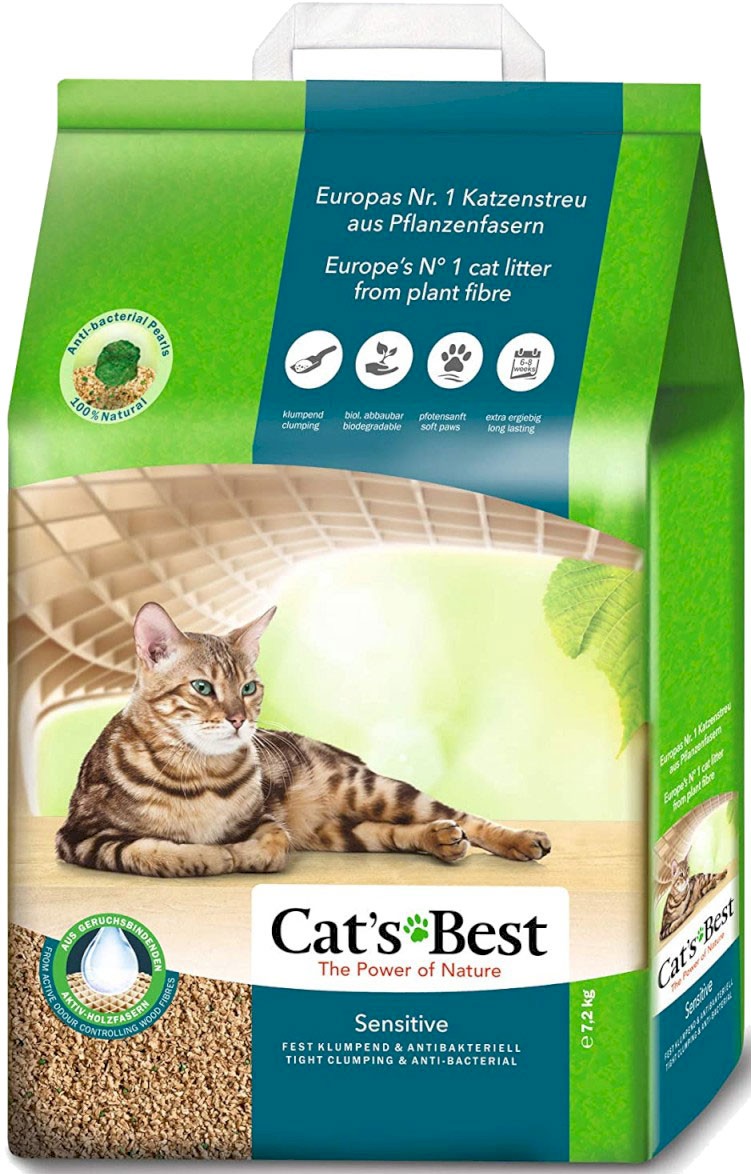 CAT'S BEST Sensitive Żwirek drewniany mocno zbrylający 20l/72kg