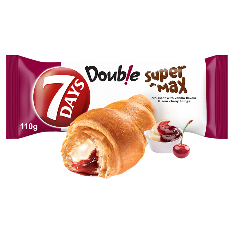 7 DAYS Doub!e Max Croissant z nadzieniem o smaku waniliowym i wiśniowym frisco.pl