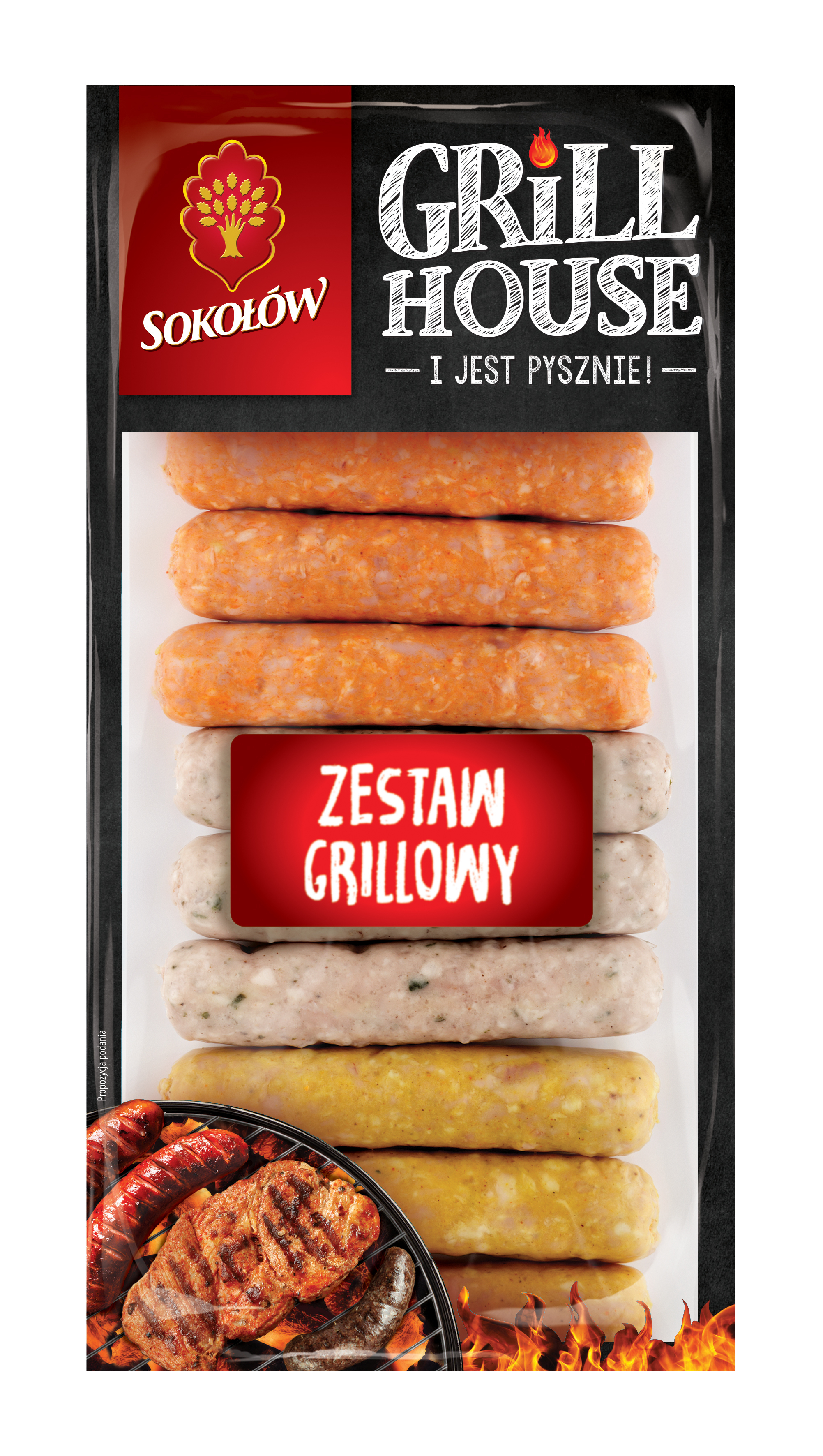 SOKOŁÓW Grill Zestaw grillowy z kiełbaskami wieprzowymi