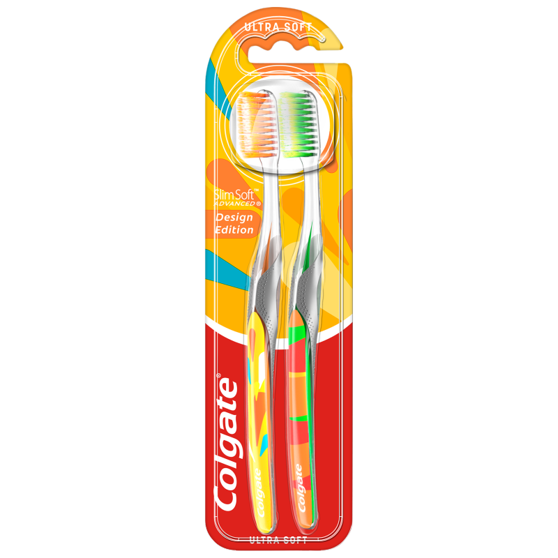 COLGATE Slim Soft Advanced Szczoteczka do zębów Design Edition Ultra Soft - 2 szt.