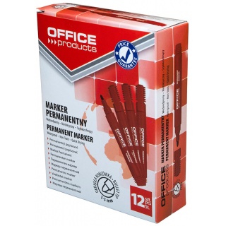 OFFICE PRODUCTS Marker permanentny okrągły kolor czerwony 12 szt.