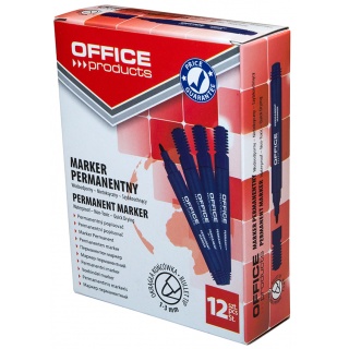 OFFICE PRODUCTS Marker permanentny okrągły kolor niebieski 12 szt.