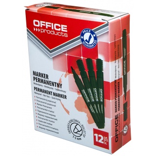 OFFICE PRODUCTS Marker permanentny okrągły kolor zielony 12 szt.