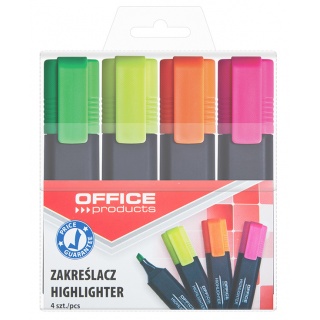 OFFICE PRODUCTS Zakreślacz fluorescencyjny mix kolorów 4 szt.