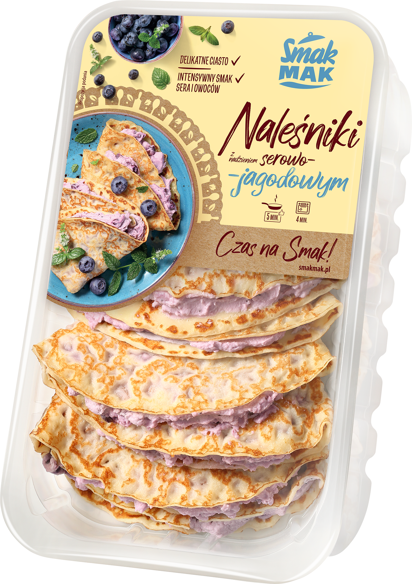 SMAKMAK Naleśniki z nadzieniem serowym - jagodowym