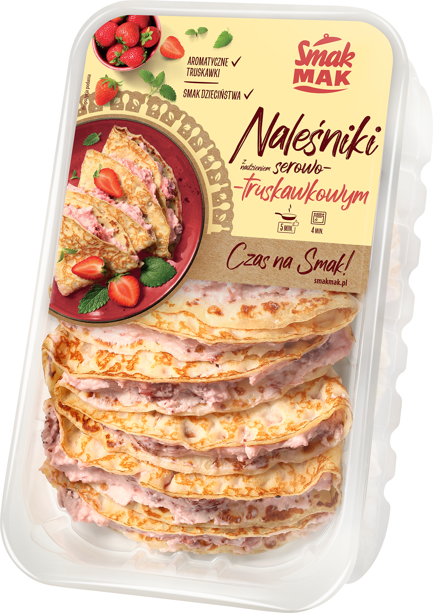 SMAKMAK Naleśniki z nadzieniem serowym - truskawkowym