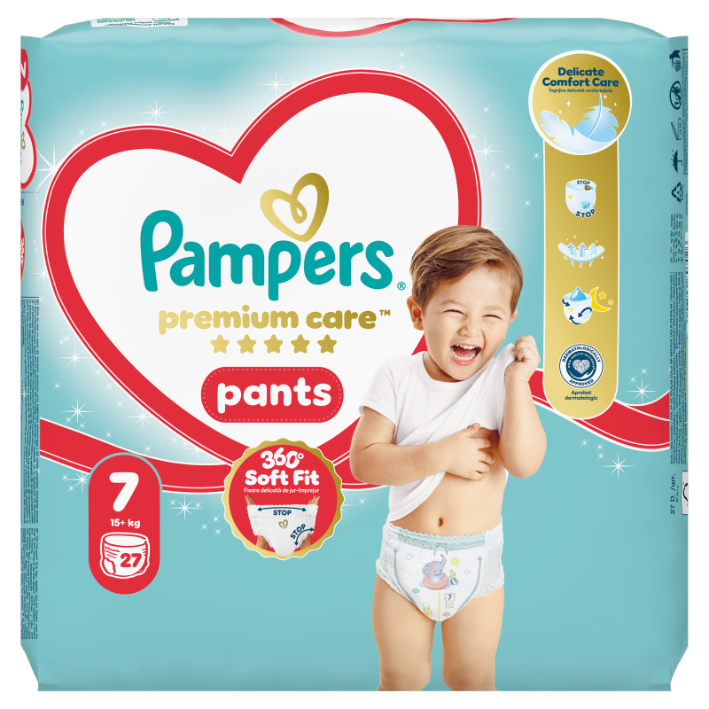 PAMPERS Premium Care Pieluchomajtki Rozmiar 7 (+17kg)
