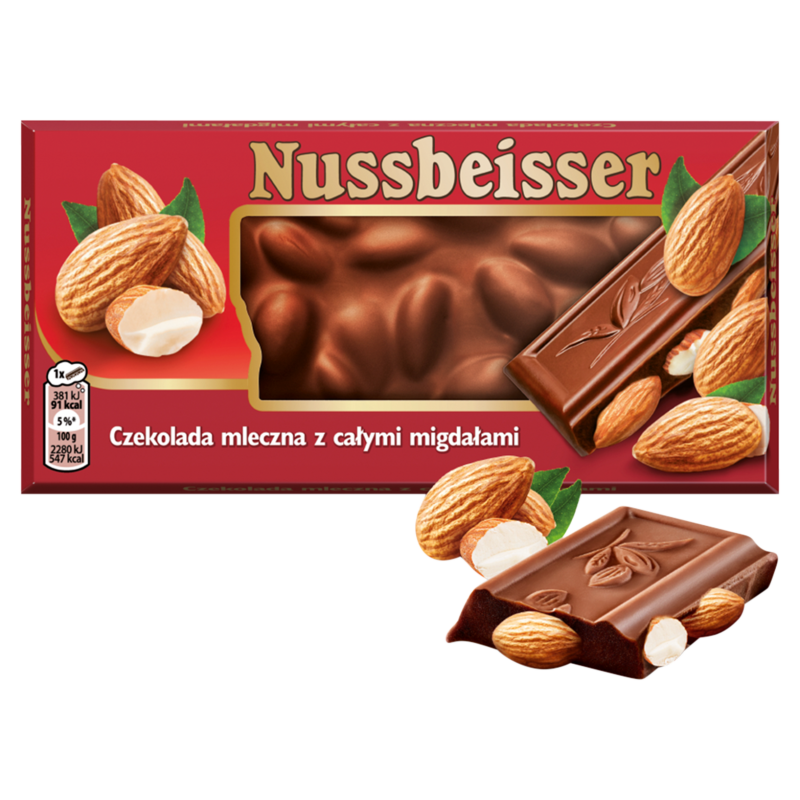 NUSSBEISSER Czekolada mleczna z całymi migdałami frisco.pl