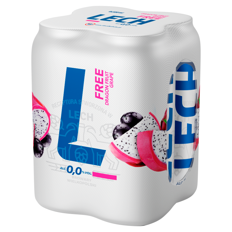 LECH Free SMOCZY OWOC I WINOGRONO Piwo bezalkoholowe 4x500ml (puszka)
