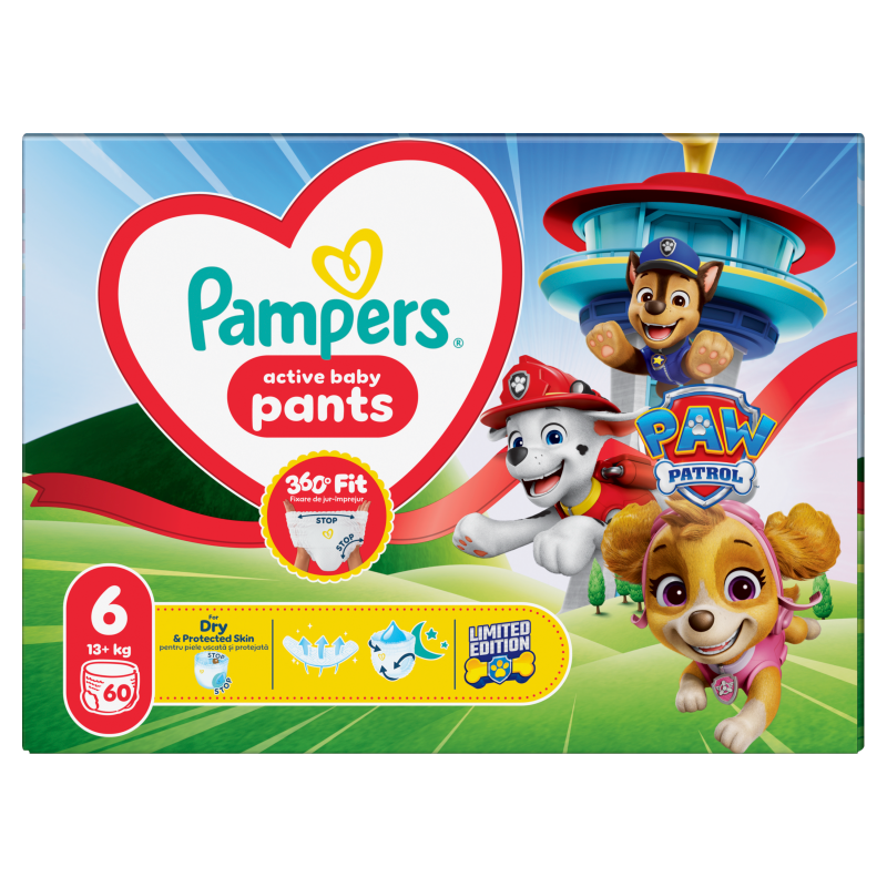 PAMPERS Pants Pieluchomajtki Psi Patrol Rozmiar 6 (15kg+) 60 szt.