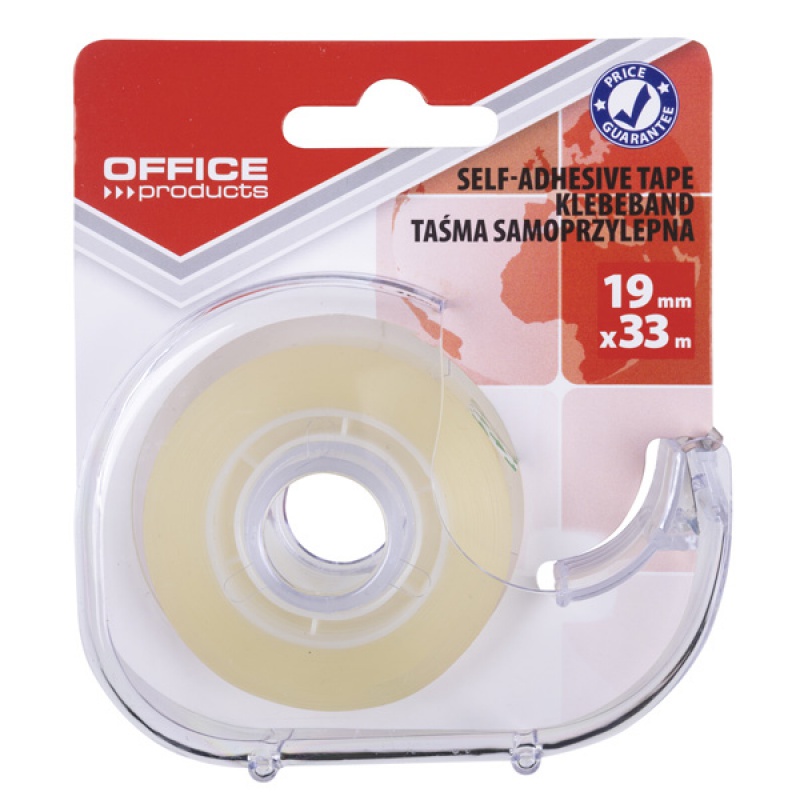 OFFICE PRODUCTS Taśma biurowa samoprzylepna z dyspenserem transparentna