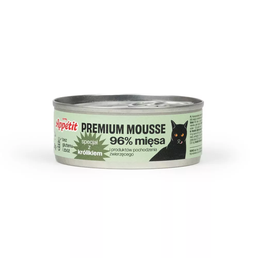 COMFY Appetit Mokry pokarm dla kotów Premium Mousse z królikiem puszka