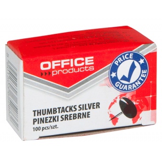 OFFICE PRODUCTS Pinezki klasyczne 100szt. kolor srebrny